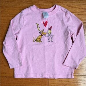 Hanna Andersson Pink Long Sleeve Tee with Cartoon Design
